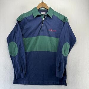 Vintage Oneills Rugby Shirt Men's XL Blue Green Ireland Made padded 70s 80s